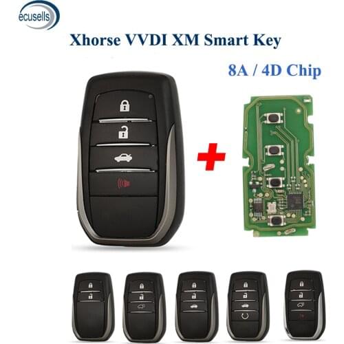 Xhorse VVDI XM Smart Key Universal Remote Key Shell + PCB For Toyota 8A /4D for KEY TOOL Plus Max VVDI2 VVDI Mini