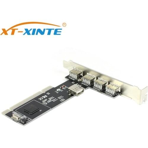 XT-XINTE USB 2.0 4 Port 480Mbps VIA HUB PCI Controller Card Adapter PCI Cards PCI to USB2.0 for Desktop Computer Dropshipping
