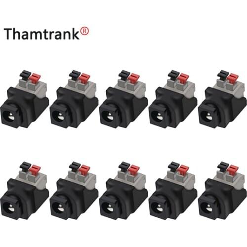 10PCS Jack DC Power Female 5.5X 2.1mm Connector Adapter Plug Cable Pressed connected for LED Strips 12V Wire conector
