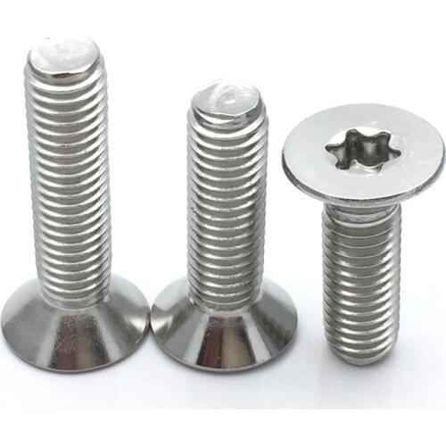 20pcs M6 Torx screws countersunk T&TX bolts flat head plum socket screw six-lobe slot bolt stainless steel 8mm-50mm long