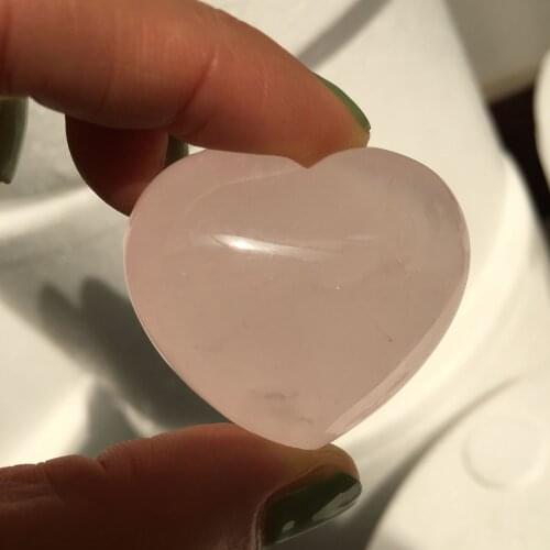 3pcs NATURAL PRETTY pink QUARTZ CRYSTAL HEART HEALING