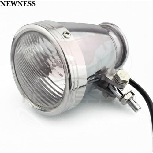 4" Chrome Polished Headlight Headlamp Retro High Low Beam Head Light Headlight Lamp For Harley Chopper Bobber Cafe Racer