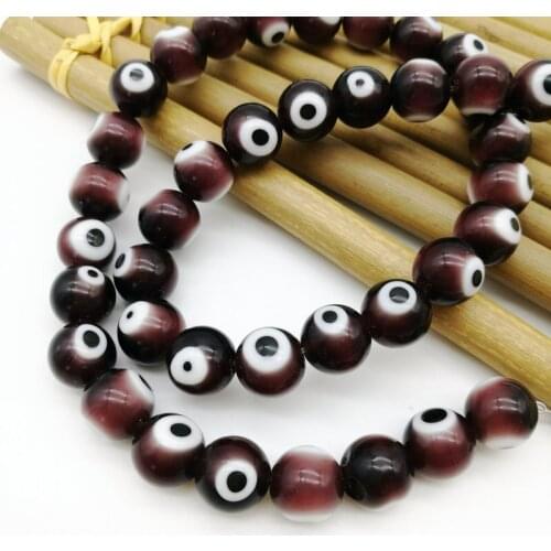 5strand round purple eyes Lampwork murano glass beads 10mm hot