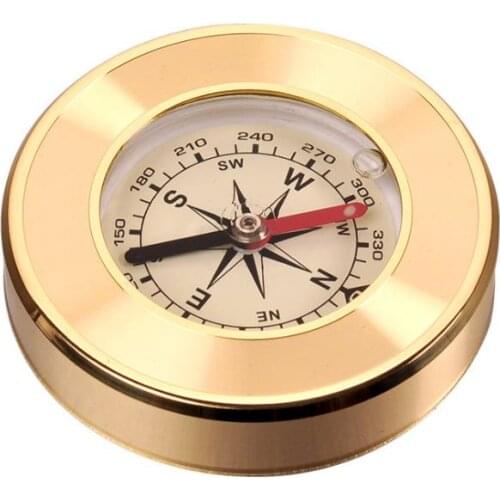50pcs new Mini Camping Marching Lensatic Compass Magnifier Gold Wild Survival Navigation Noctilucent Gift SN1607