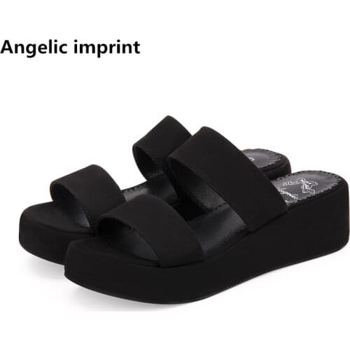 Angelic imprint woman mori girl lolita cosplay shoes lady mid heels pumps women princess summer dress sandals 33-47 slides 5cm