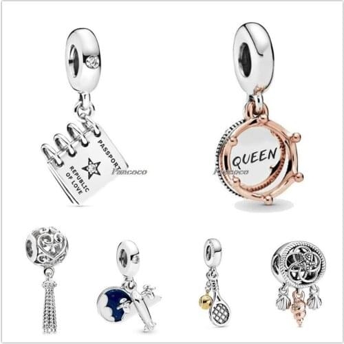 Authentic 925 Sterling Silver Filigree Enchanted Heart Tassel Pendant Charm Beads Fit Pandora Bracelet & Necklace Jewelry