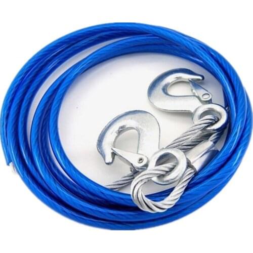 Winch Line Heavy Duty Tow Ropes 5 Tons 4 M Steel Wire Cable High Strength Safety Hook Trailer Car Emergency Towing Rope