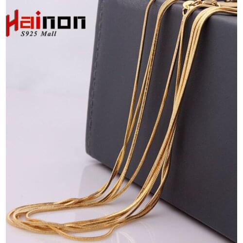 Snake chain wholesale yellow snake chain 16 18 20 22 24 26 28 30 inch necklace for women snake chain