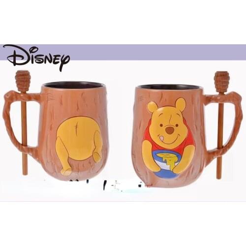 Disney Winnie the Pooh honey cup stir stick water cup 682ml large capacity ceramic coffee cup heatproof milk cup, gift cup