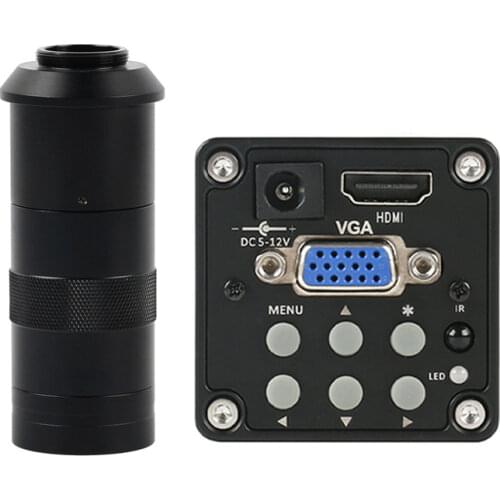 14MP 1080P Digital Video HDMI VGA Microscope Camera + 100X/180X/300X C Mount Lens For PCB Soldering Repair