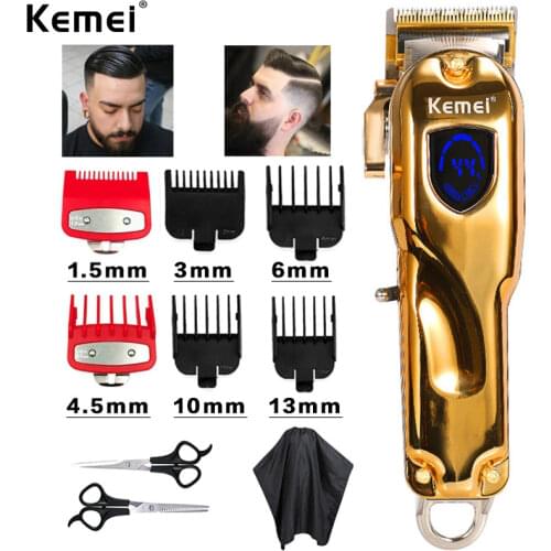 Kemei Hair Clipper for Men Professional Cordless Hair Trimmer LCD Display Fast Charging High Power Barber Clipper Styling Tool 5