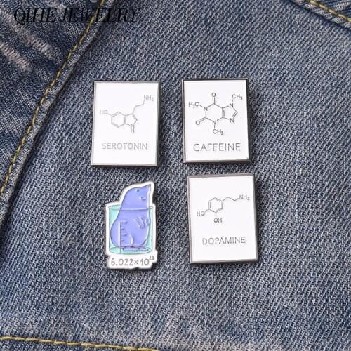 Chemical Molecular Structure Enamel Pin Creative Physics Science Metal Brooches Badges for Backpack Bag Hat Suits Accessories
