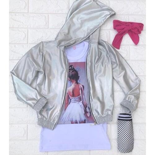 FOCUSRNORM 1-9Y Fashion Baby Girl Dress+Coat 2pcs Long Sleeve Cartoon Girl Print Straight Princess Dress+Reflective Hooded Coat