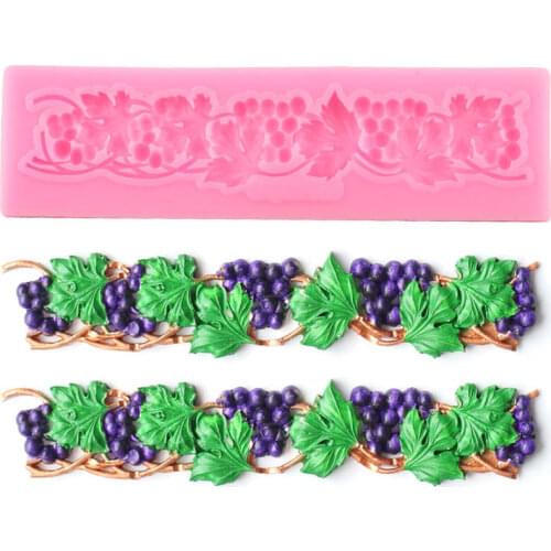 Grapevine Cake Border Silicone Mold DIY Party Lace Fondant Cake Decorating Tools Candy Polymer Clay Chocolate Gumpaste Moulds