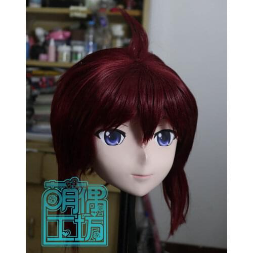 KMO6251)Handmade Female Resin Full Head Mask Cosplay Japanese Anime Role Kigurumi Mask Crossdress