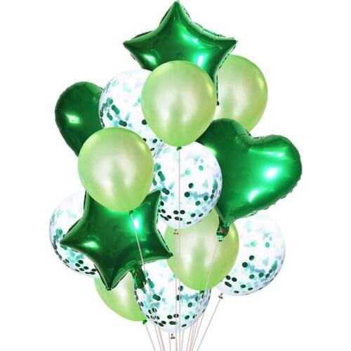 1 Set Latex Confetti Birthday Party Balloons Star Heart Foil Balloon Baby Shower Wedding Anniversary Event Party Decor