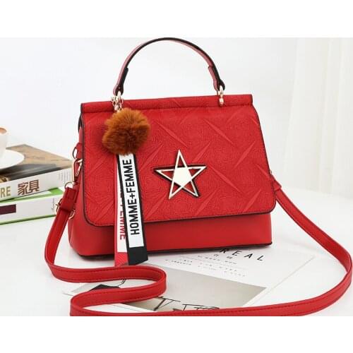 New single shoulder diagonal small bag Korean PU leather fashion handbag Crossbody small square bag xingxing 27X12.5X20.5cm