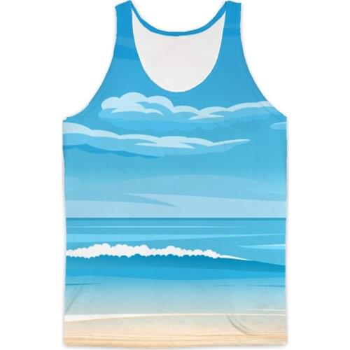 Real USA American Size Waves sublimation printing breathable Tank tops plus size 3XL 4XL 5XL 6XL