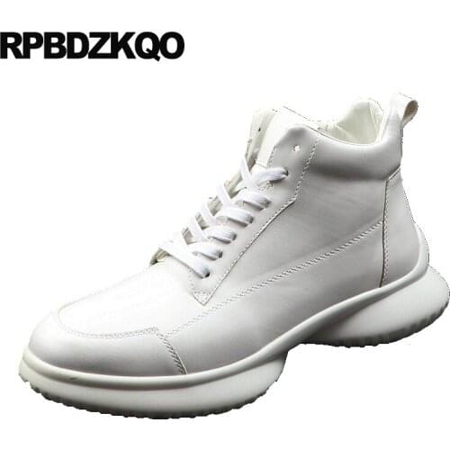 Metal Hidden Height Increasing Shoes High Top Skate Men Platform Elevator Hip Hop Trainers 2021 White Sneakers Street Style New