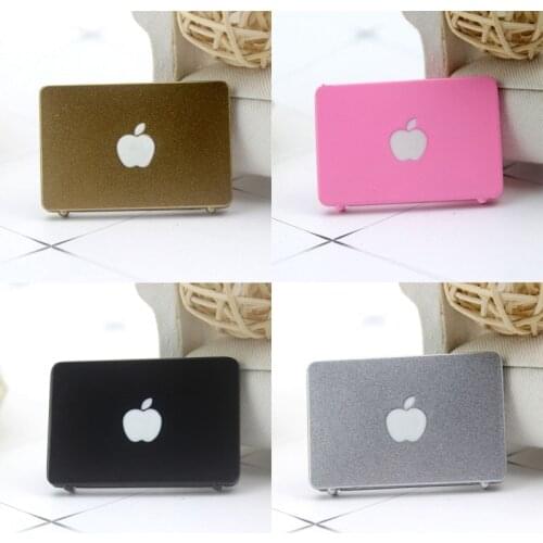 1/12 Miniature Viewmodel Dollhouse Accessories Mini Simulation Computer Laptop with Apple Sign and Screen Silver