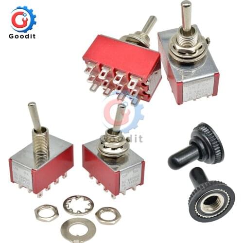 MTS-402 403 Miniature Toggle Switch Single Pole Double Throw SPDT ON-ON ON-OFF-ON 120V AC 5A Silver Contact Mounting 12 Position