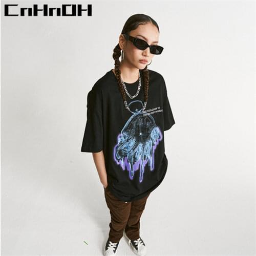 CnHnOH Spring and Summer Fashion New Arrival T-shirt Elapsed Clock High Street Mens Tee Couple 11002