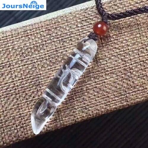 Natural stone White Crystal Wenchang Pen Pendant Necklace Gift lucky for Men Women Crystal Jewelry Wholesale JoursNeige