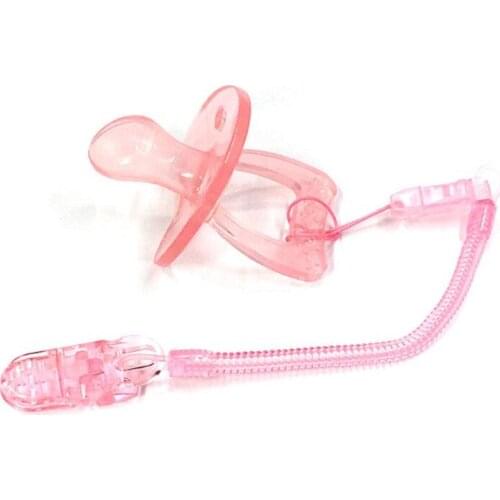 Baby Infant Pacifier Clip Toddler Dummy Pacifier Spring Soother Nipple Clip Chain Holder Strap Pacifiers Leashes Candy Color