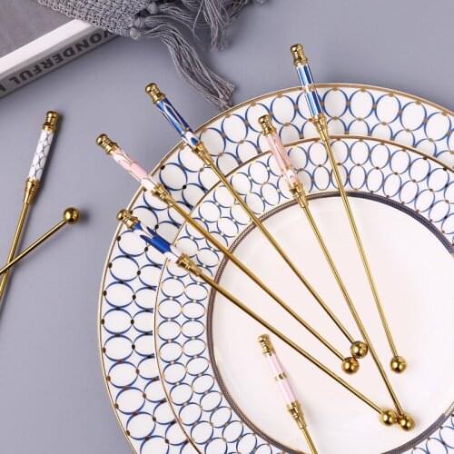 Deluxe Stirring Stick Coffee Spoon Dessert Milk Tea Stirring Stick Spoon Stainless Steel Coffee Bar Tableware Drinking Utensils