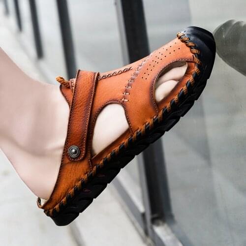 Men Roman Summer Outdoor Beach Sandals Big Size New Casual Men Soft Sandals Comfortable Men Summer Leather Mens slippers884