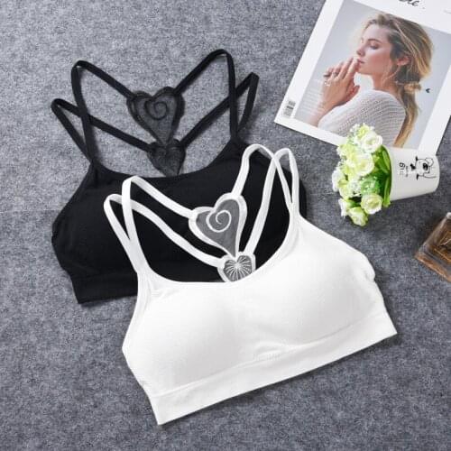 Young Girls Sexy lace love peach sling wrap chest tube top without steel ring with chest pad beauty back bra underwear
