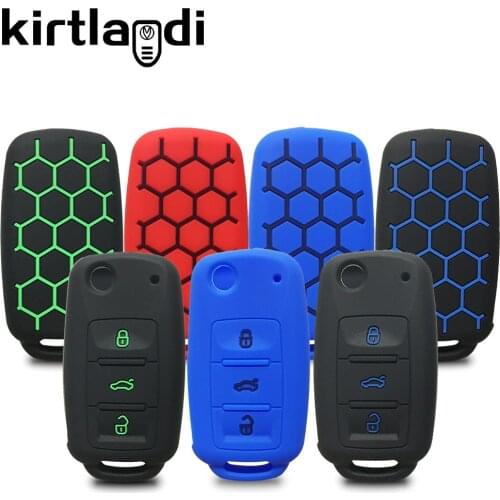 Silicone Car Key Cover Shell Case for Skoda Octavia A5 Fabia for Volkswagen VW Passat B5 Polo Touran Golf 6 Caravelle Holder Fob