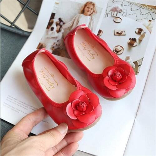Hot new Childrens soft-soled non-slip Flats Girls soft skin fashion sweet Flowers dance shoes Baby casual shoes EUR 21-35