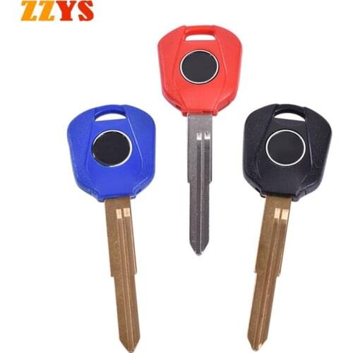 Universal Motorcycle Part Double slot Uncut Blade Key Blank Embryo Handle for Honda many models CBR600 F5 CBR 600 Chip mountable