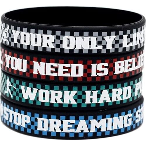300pcs Inspirational Your Only Limit is You All You Need is Believe Silicone Bracelets Rubber Wristbands Free Shipping by DHL
