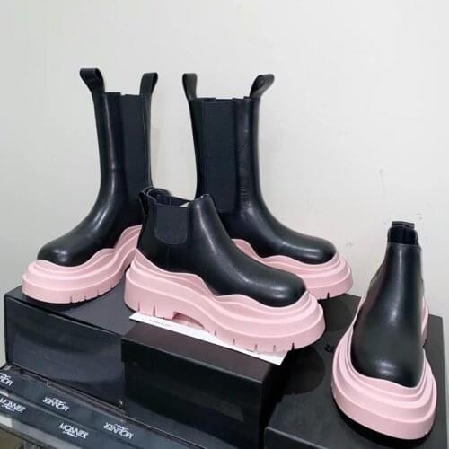 2021 New High Boots Thick-soled Womens Slim Thick-soled Over-the-knee Boots Nude Shoes Black Winter Boots Boots for Women
