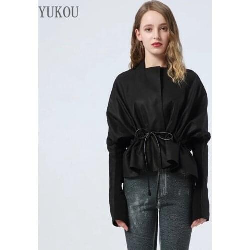 European Style Real Sheepskin Genuine Women Coats 2019 Fashion Sheepskin Genuine Leather Short Windcoat Bat Sleeve