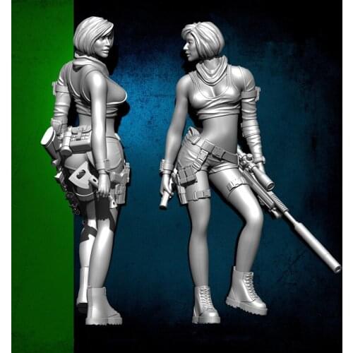 1/24 Sexy Female Sniper Resin Soldier 75mm YWW - 1842