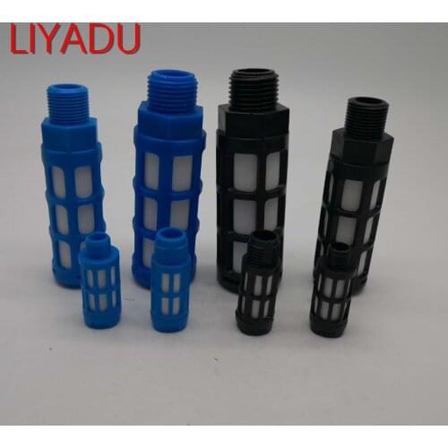10pcs PSL-03 04 3/8 1/2 BSP Male Thread Plastic silencer Pneumatic Black blue Air Quick Exhaust Muffler