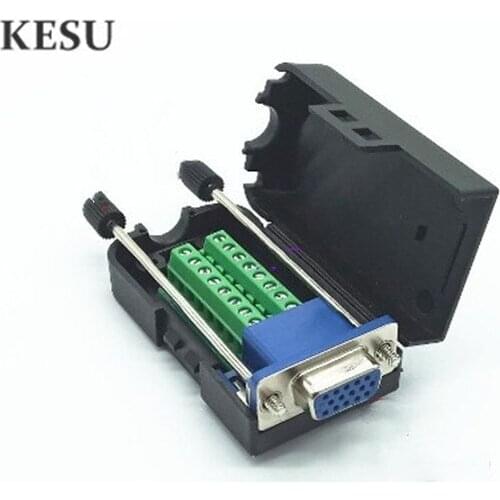 20pcs/lot D-SUB DB15 VGA Male Female 3 Rows 15 Pin Plug Breakout Terminals Screw/nut Type DIY Connector for PCB board