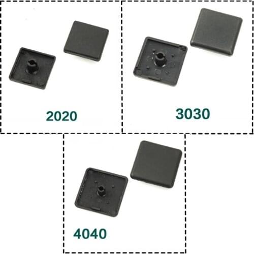 200PCS/Lot Black Plastic End Cap Cover Plate 2020 3030 4040 ABS EndCap For European Aluminum Profile Plug Accessories