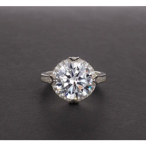 2021 New Real 925 Sterling Silver Ring Round Cut 10*10MM Citrine Purple Pink Gemstone Luxury Womens Anniversary Fashion Jewelry