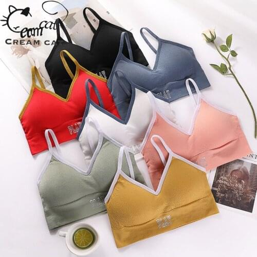 2021 New Simple Pure Color Patchwork Breast Wrapped Female Yoga Sports Girl Vest Women Seamless Boob Tube Top