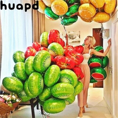 3/6pcs 18 inch fruit aluminum foil helium balloon kiwi watermelon strawberry orange Hawaiian party decoration supplies