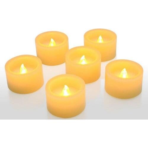 36pcs paraffin Wax Pillar light Flameless Candle Tealights LED Flickering Lighting f/Xmas Wedding Home Bar table decor-AMBER
