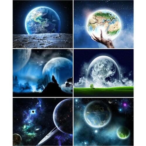 AZQSD 40x50cm Oil Painting By Numbers Landscape Decor For Home Pictures By Numbers DIY Earth Acrylic Paint Handpainted Gift