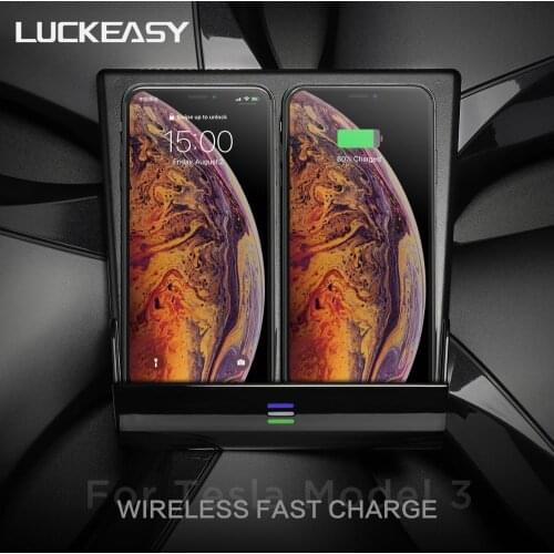 For Tesla MODEL 3 dual 10W mobile phone wireless charger, fast charging QI standard center console armrest box