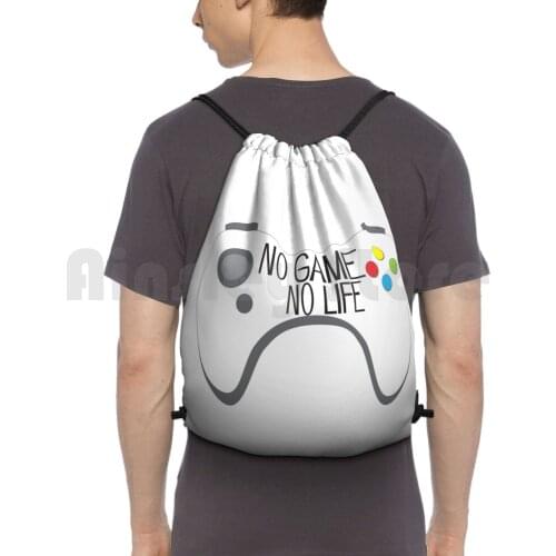No Game , No Life Backpack Drawstring Bags Gym Bag Waterproof Game Games Videogames Life Game