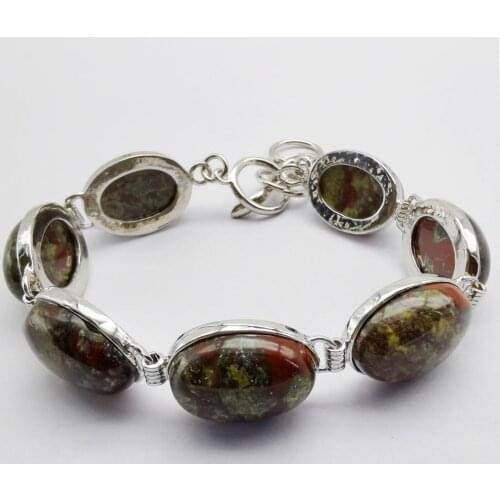 Dragon Blood Stone Beads GEM Bracelet Bangle 8 Inch Jewelry G065