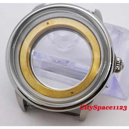 Corgeut mens watch case 42mm SS polished waterproof case fit miyota 8215 ST1612 ETA 2836 automatic movement